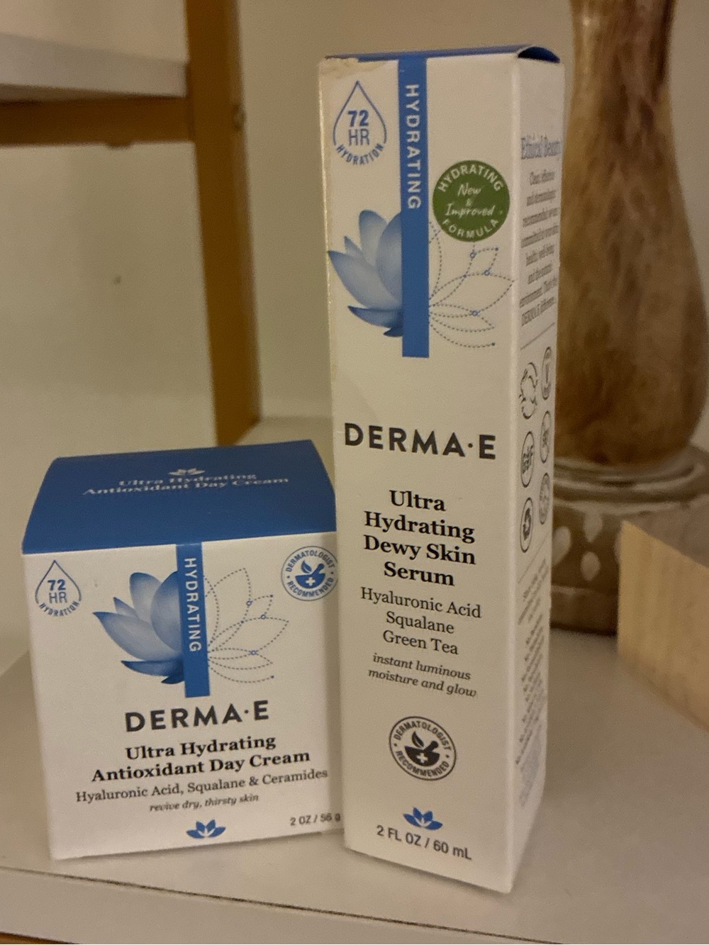 DERMA E Ultra Hydrating Serum & Antioxidant Day Cream Bundle NIB